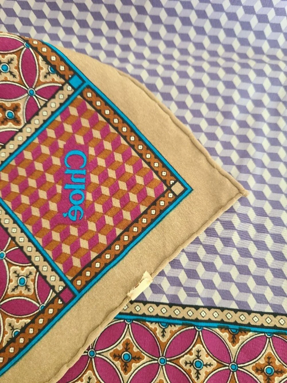 Chloé Hand Rolled Geometric Silk Scarf 33